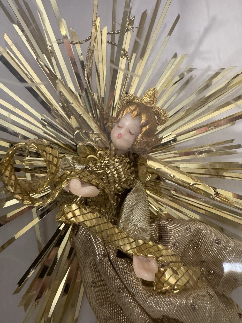 Vintage Koestel Wax Angel West Germany Gold Starburst Christmas Original Box
